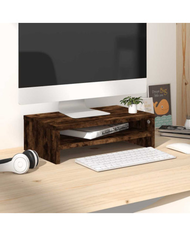 Support de moniteur Chêne fumé 42x24x13 cm Bois d'ingénierie | Mobilier & Déco
