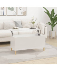 Table basse Blanc brillant 90x44,5x45 cm Bois d'ingénierie | Mobilier & Déco