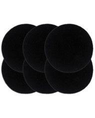 Napperons 6 pcs Noir Plain 38 cm Rond Coton | Mobilier & Déco