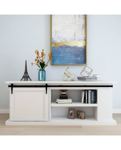 Kit mini de porte d'armoire coulissante Acier au carbone 200 cm | Mobilier & Déco