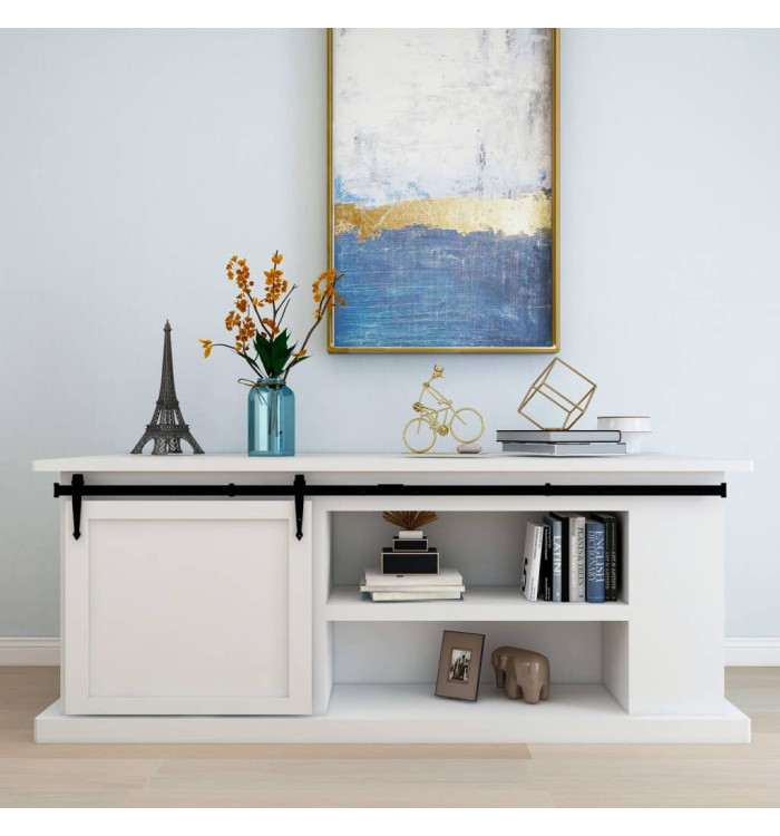 Kit mini de porte d'armoire coulissante Acier au carbone 200 cm | Mobilier & Déco