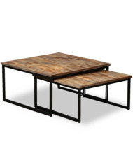 Ensemble de table basse gigogne 2 pcs Teck massif récupération | Mobilier & Déco
