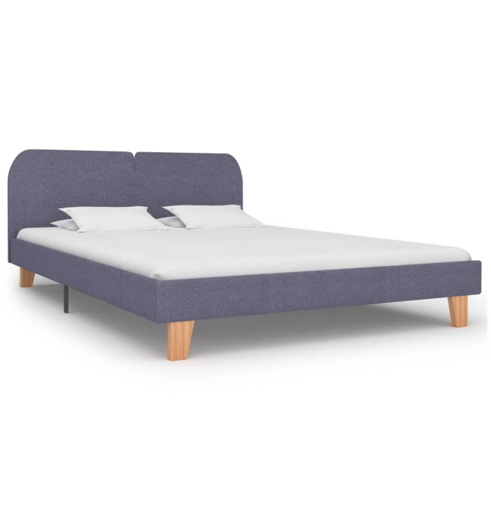 Cadre de lit sans matelas gris clair tissu 160x200 cm | Mobilier & Déco