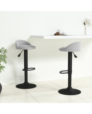 Tabourets de bar lot de 2 gris clair velours | Mobilier & Déco