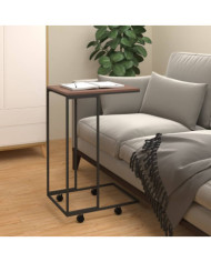 Table d'appoint avec roues Noir 40x30x63,5 cm Bois d'ingénierie | Mobilier & Déco
