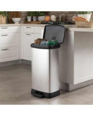 Curver Poubelle duo à pédale Deco 23L+23L Argenté | Mobilier & Déco