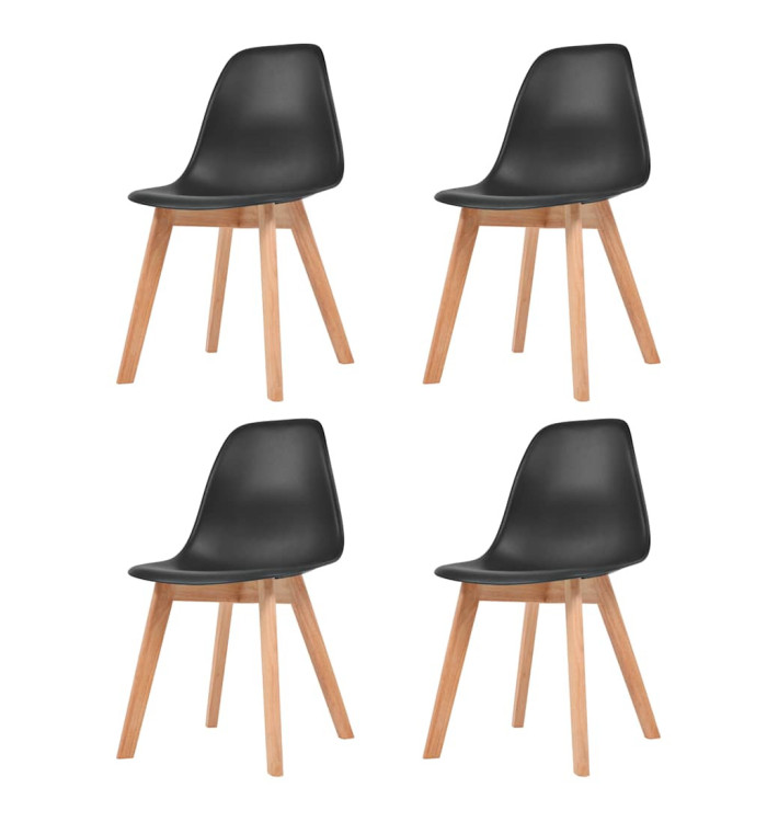 Chaises à manger lot de 4 Noir Plastique | Mobilier & Déco