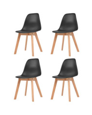 Chaises à manger lot de 4 Noir Plastique | Mobilier & Déco