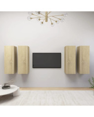 Meubles TV 4 pcs Chêne sonoma 30,5x30x90 cm Bois d'ingénierie | Mobilier & Déco