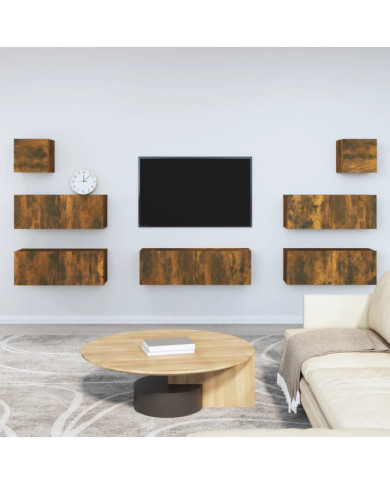 Ensemble de meubles TV 7 pcs Chêne fumé Bois d'ingénierie | Mobilier & Déco
