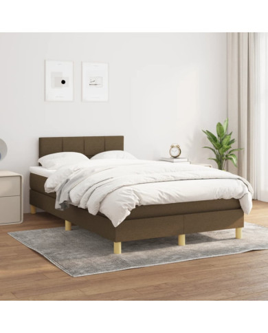 Sommier à lattes de lit avec matelas Marron foncé 120x200 cm | Mobilier & Déco