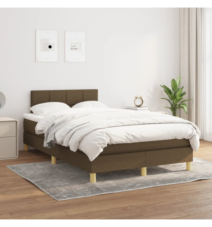 Sommier à lattes de lit avec matelas Marron foncé 120x200 cm | Mobilier & Déco