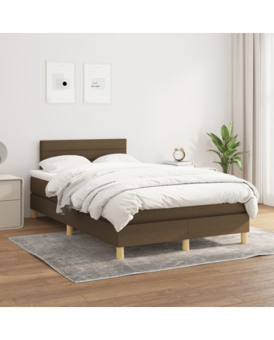 Sommier à lattes de lit avec matelas Marron foncé 120x200 cm | Mobilier & Déco