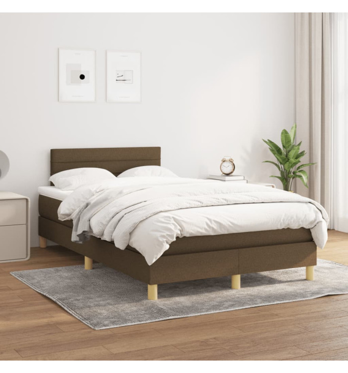 Sommier à lattes de lit avec matelas Marron foncé 120x200 cm | Mobilier & Déco