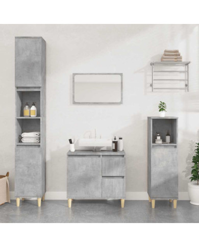 Armoire de salle de bain gris béton 65x33x60 cm | Mobilier & Déco