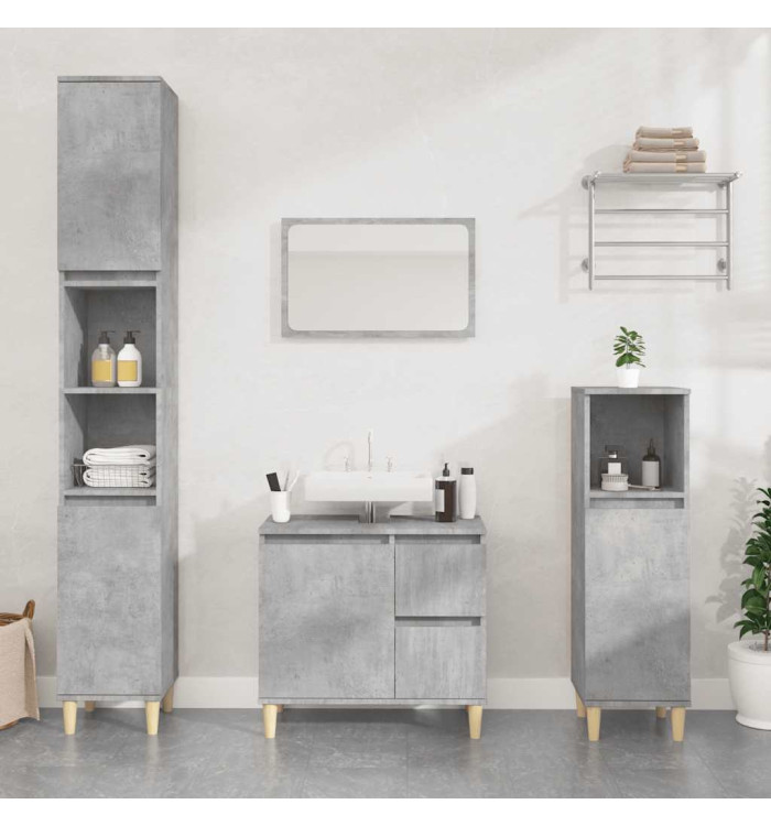 Armoire de salle de bain gris béton 65x33x60 cm | Mobilier & Déco