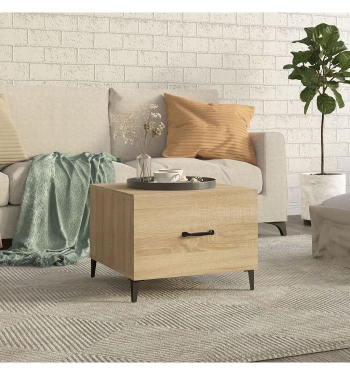 Table basse avec pieds en métal Chêne sonoma 50x50x40 cm | Mobilier & Déco
