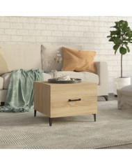 Table basse avec pieds en métal Chêne sonoma 50x50x40 cm | Mobilier & Déco