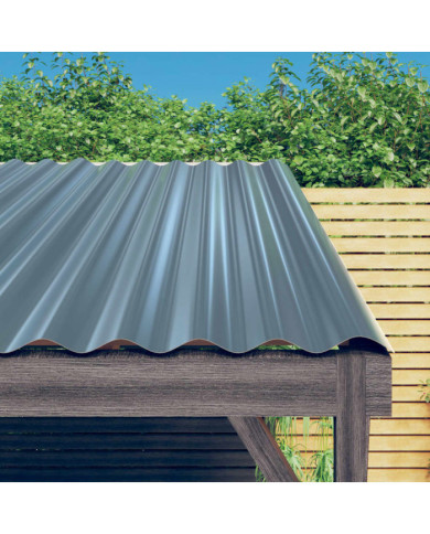 Panneaux de toiture 36 pcs Acier enduit de poudre Gris 80x36 cm | Mobilier & Déco