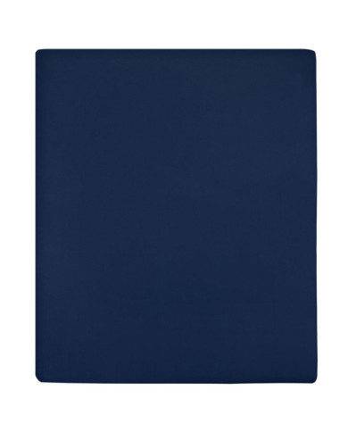 Drap-housse Jersey Bleu marine 100x200 cm Coton | Mobilier & Déco