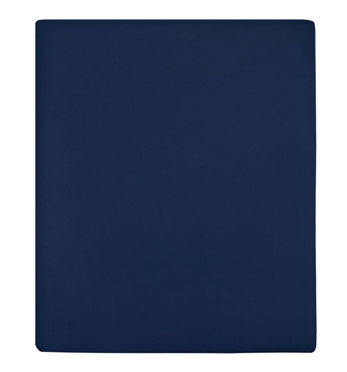 Drap-housse Jersey Bleu marine 100x200 cm Coton | Mobilier & Déco