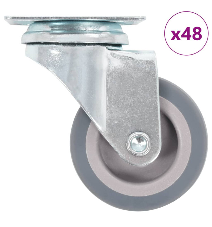 48 pcs Roulettes pivotantes 50 mm | Mobilier & Déco