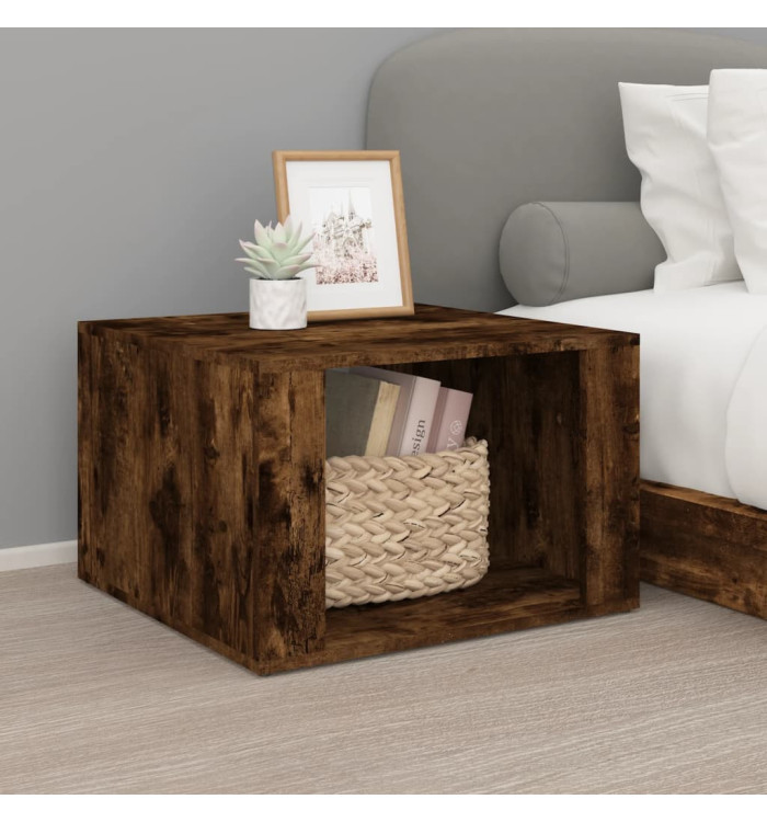 Table de chevet Chêne fumé 57x55x36 cm Bois d'ingénierie | Mobilier & Déco