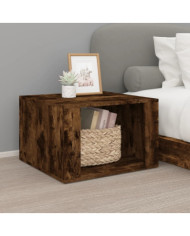 Table de chevet Chêne fumé 57x55x36 cm Bois d'ingénierie | Mobilier & Déco