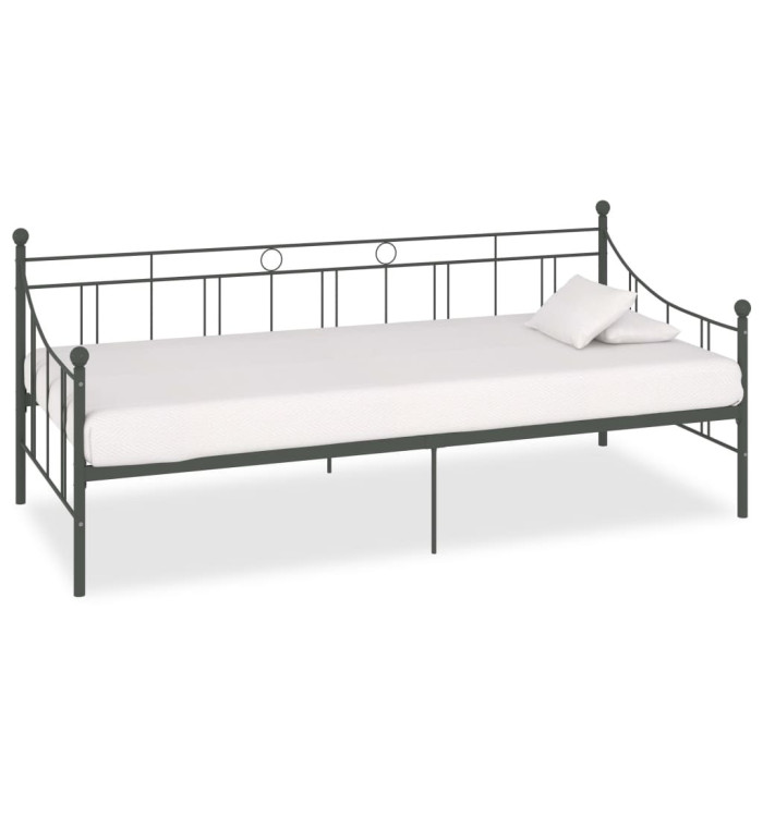 Cadre de lit de repos sans matelas gris métal 90x200 cm | Mobilier & Déco