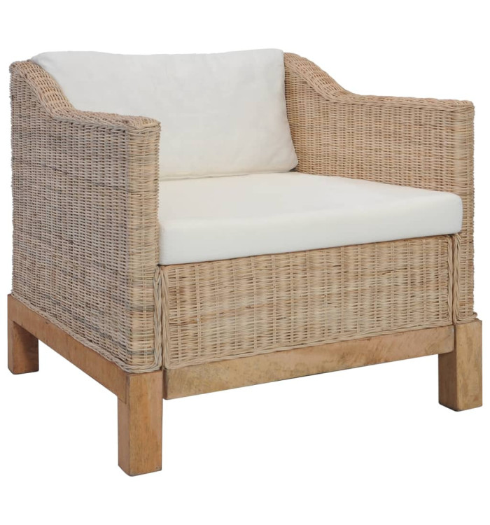 Fauteuil avec coussins Rotin naturel | Mobilier & Déco