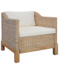 Fauteuil avec coussins Rotin naturel | Mobilier & Déco