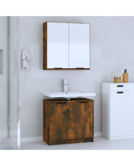 Ensemble d'armoires de salle de bain 2 pcs chêne fumé | Mobilier & Déco