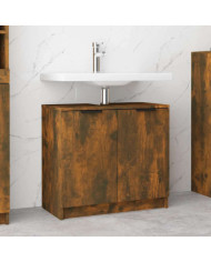 Armoire de bain Chêne fumé 64,5x33,5x59 cm Bois d'ingénierie | Mobilier & Déco