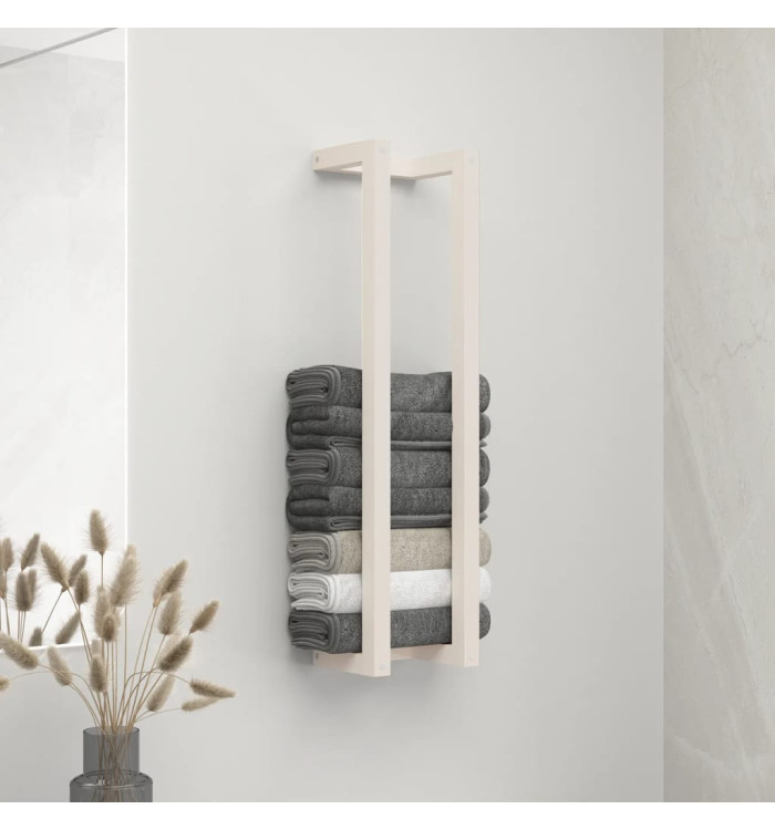 Porte-serviette Blanc 23x18x90 cm Bois de pin massif | Mobilier & Déco
