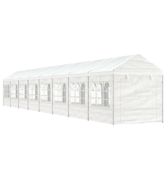 Belvédère avec toit blanc 17,84x2,28x2,69 m polyéthylène | Mobilier & Déco