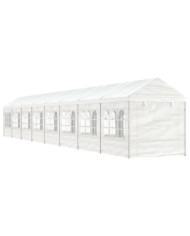 Belvédère avec toit blanc 17,84x2,28x2,69 m polyéthylène | Mobilier & Déco