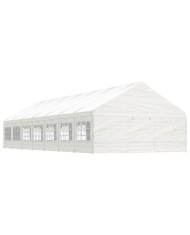 Belvédère avec toit blanc 15,61x5,88x3,75 m polyéthylène | Mobilier & Déco