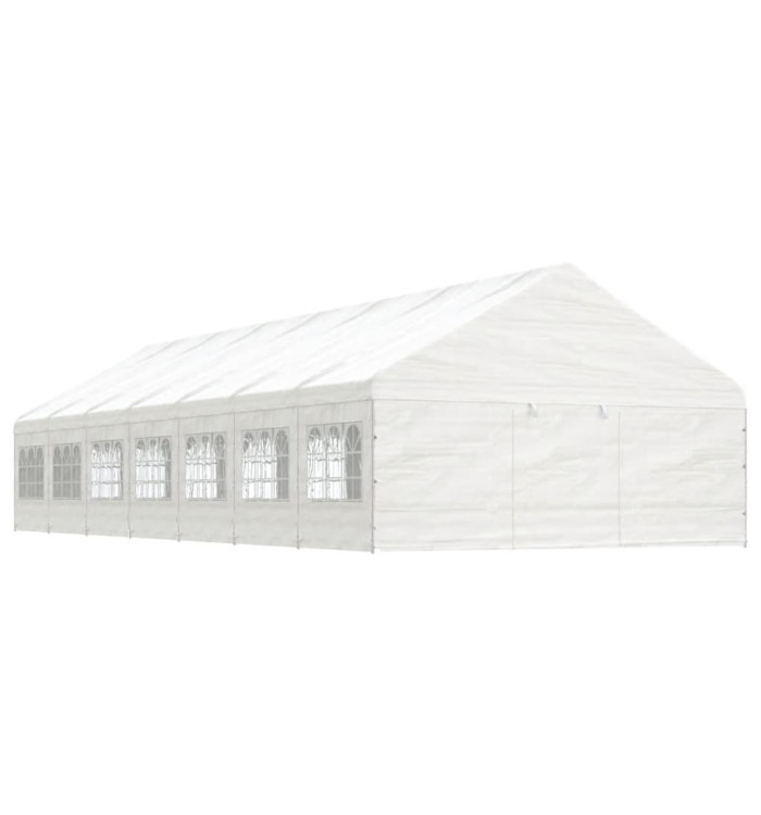 Belvédère avec toit blanc 15,61x5,88x3,75 m polyéthylène | Mobilier & Déco
