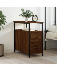 Table de chevet chêne marron 30x60x60 cm bois d'ingénierie | Mobilier & Déco