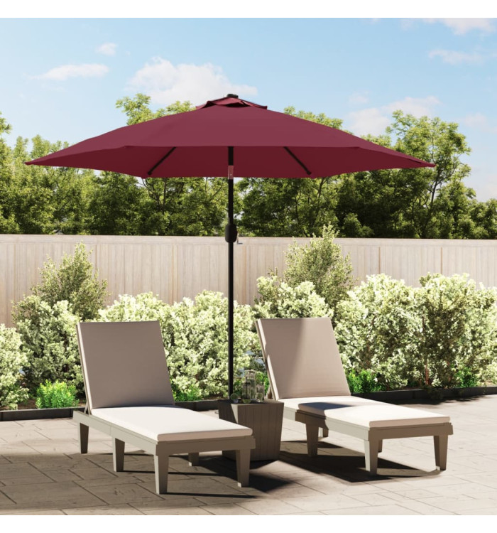 Parasol de jardin avec mât en métal rouge bordeaux 300 cm | Mobilier & Déco