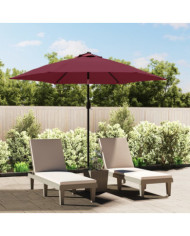 Parasol de jardin avec mât en métal rouge bordeaux 300 cm | Mobilier & Déco