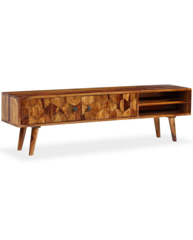 Meuble TV Bois massif 140x30x40 cm | Mobilier & Déco