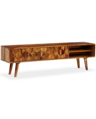 Meuble TV Bois massif 140x30x40 cm | Mobilier & Déco