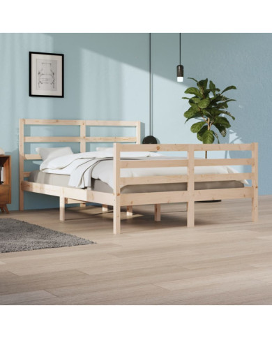 Cadre de lit sans matelas bois massif de pin 140x200 cm | Mobilier & Déco