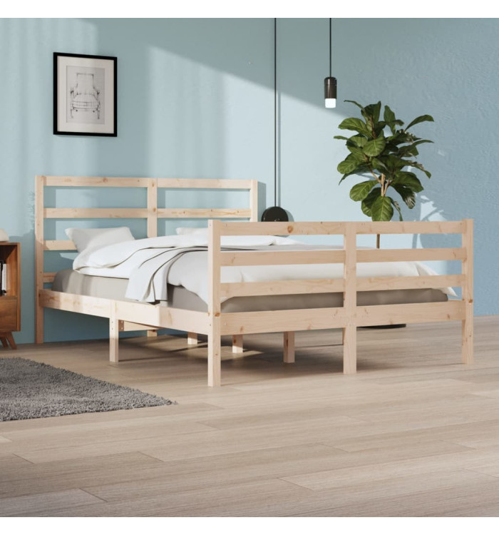 Cadre de lit sans matelas bois massif de pin 140x200 cm | Mobilier & Déco