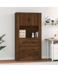 Buffet haut Chêne marron Bois d'ingénierie | Mobilier & Déco