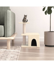Arbre à chat avec griffoirs en sisal crème 48 cm | Mobilier & Déco