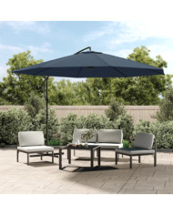 Parasol de jardin en porte-à-faux 3,5 m bleu | Mobilier & Déco