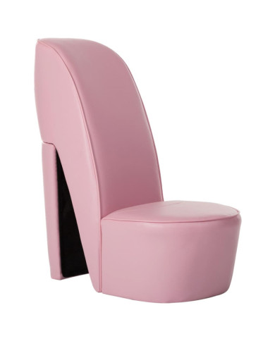 Chaise en forme de chaussure à talon haut rose similicuir | Mobilier & Déco