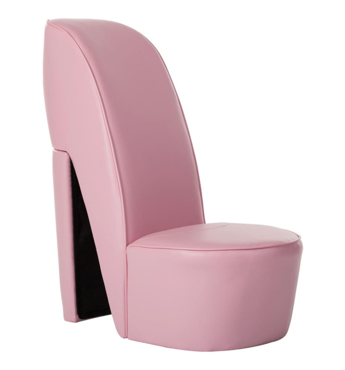 Chaise en forme de chaussure à talon haut rose similicuir | Mobilier & Déco